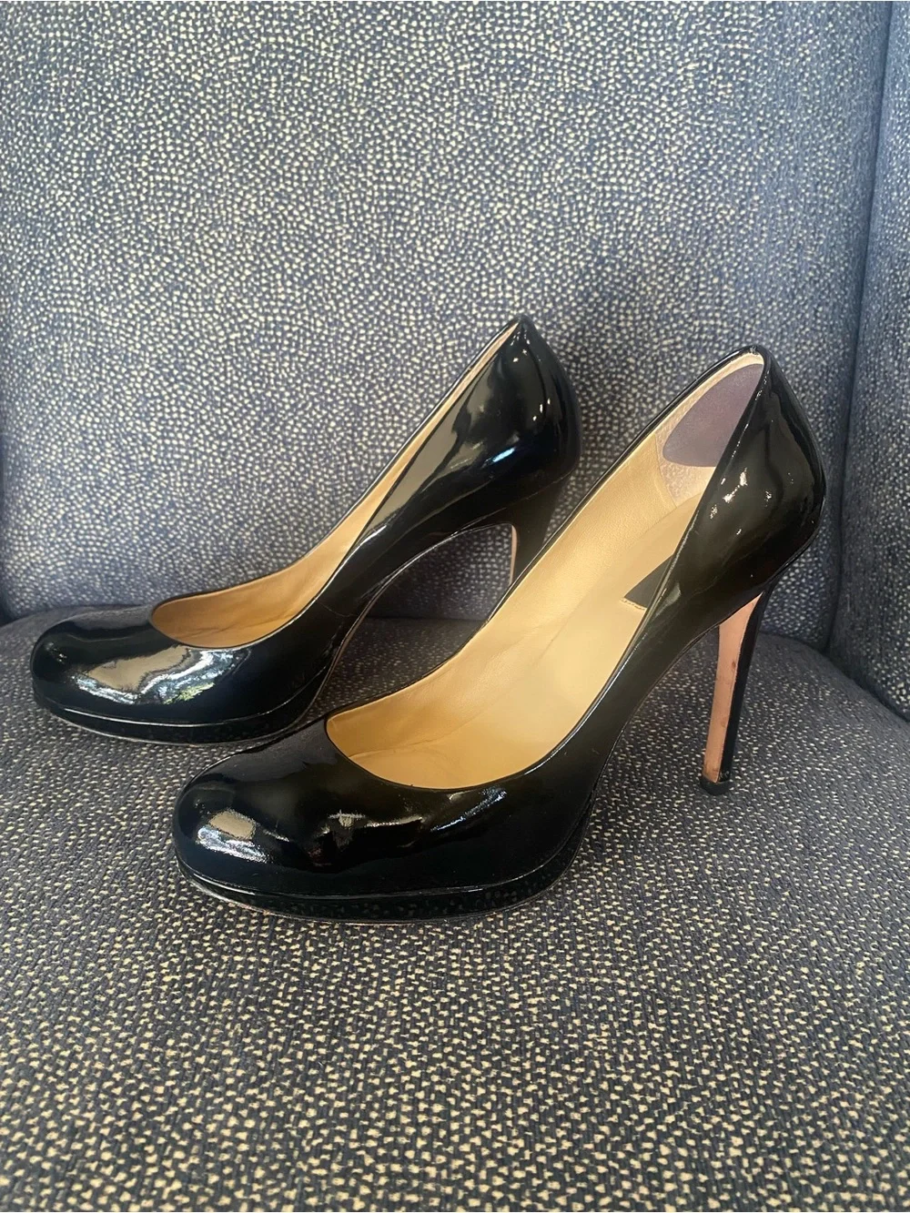 Ann Taylor Black Patent Leather Platform Pumps
